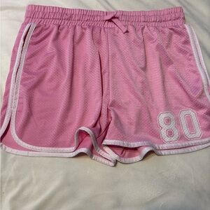 Jolie Pink Mesh Athletic Shorts